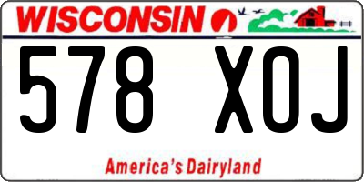 WI license plate 578XOJ