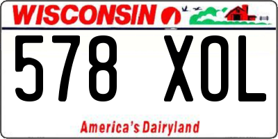 WI license plate 578XOL