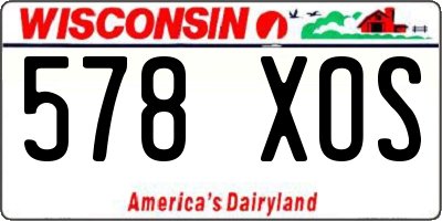 WI license plate 578XOS