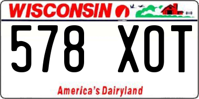 WI license plate 578XOT