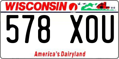 WI license plate 578XOU