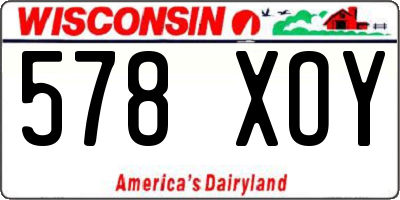 WI license plate 578XOY