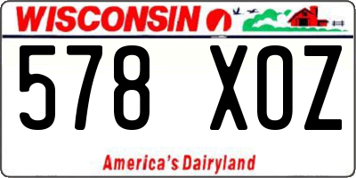 WI license plate 578XOZ