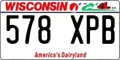 WI license plate 578XPB