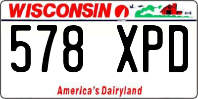 WI license plate 578XPD