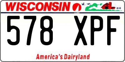 WI license plate 578XPF
