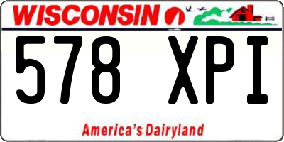 WI license plate 578XPI