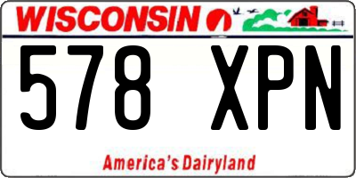 WI license plate 578XPN
