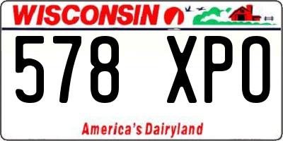 WI license plate 578XPO