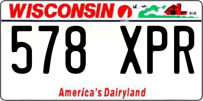 WI license plate 578XPR