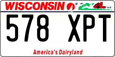 WI license plate 578XPT