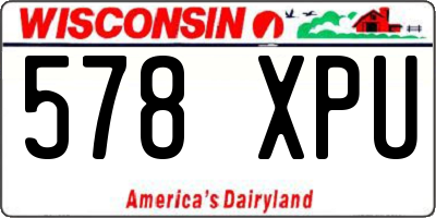 WI license plate 578XPU