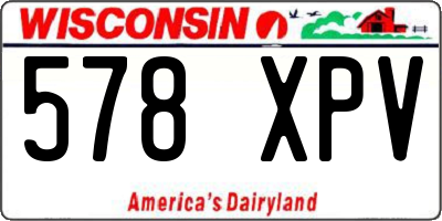 WI license plate 578XPV