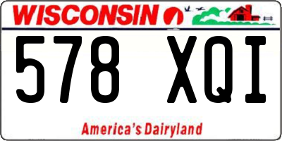 WI license plate 578XQI