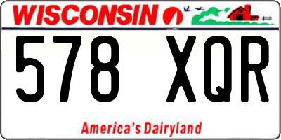 WI license plate 578XQR