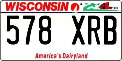 WI license plate 578XRB