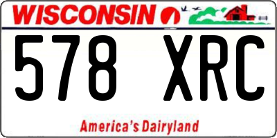 WI license plate 578XRC