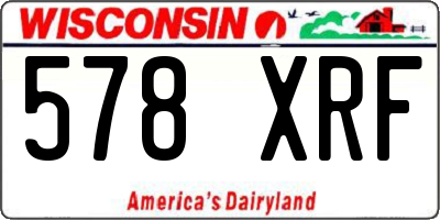 WI license plate 578XRF