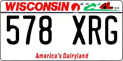 WI license plate 578XRG