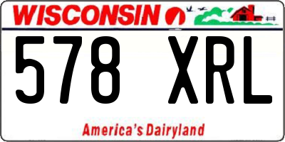 WI license plate 578XRL