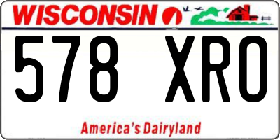 WI license plate 578XRO