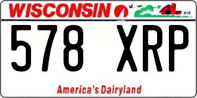 WI license plate 578XRP
