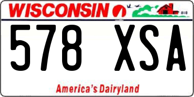 WI license plate 578XSA