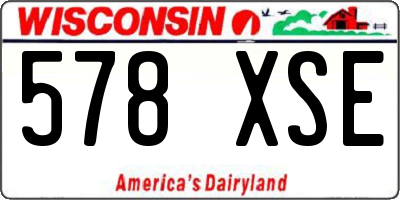 WI license plate 578XSE