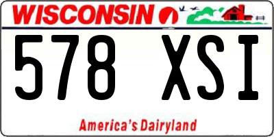 WI license plate 578XSI