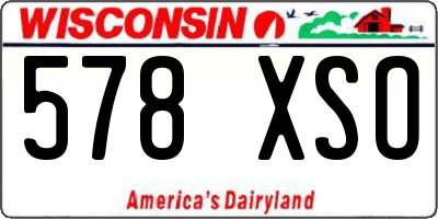 WI license plate 578XSO
