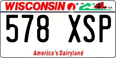 WI license plate 578XSP