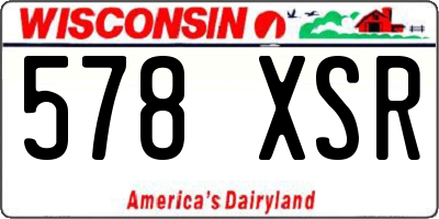 WI license plate 578XSR