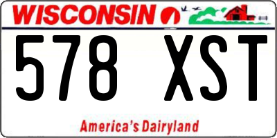WI license plate 578XST