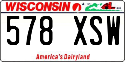 WI license plate 578XSW
