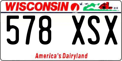 WI license plate 578XSX