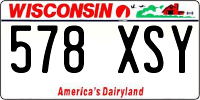WI license plate 578XSY