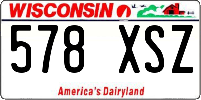 WI license plate 578XSZ