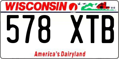 WI license plate 578XTB