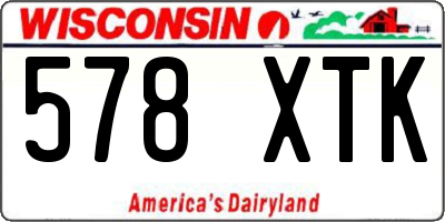 WI license plate 578XTK