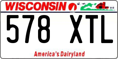 WI license plate 578XTL