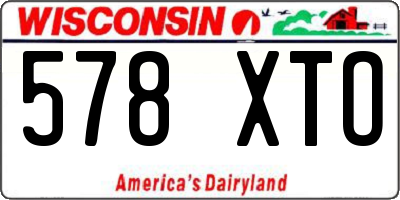 WI license plate 578XTO