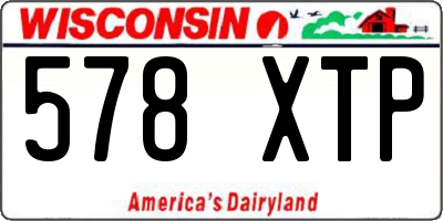 WI license plate 578XTP