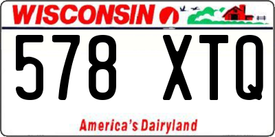 WI license plate 578XTQ