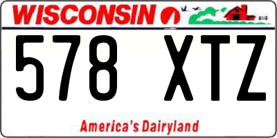 WI license plate 578XTZ