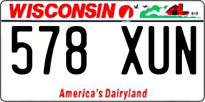 WI license plate 578XUN