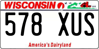 WI license plate 578XUS