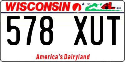 WI license plate 578XUT