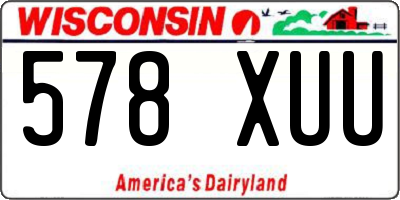 WI license plate 578XUU
