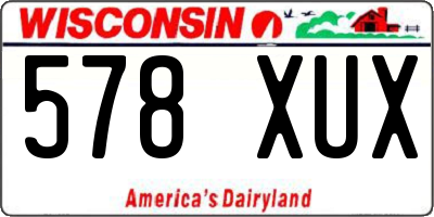 WI license plate 578XUX