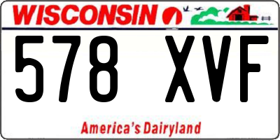 WI license plate 578XVF